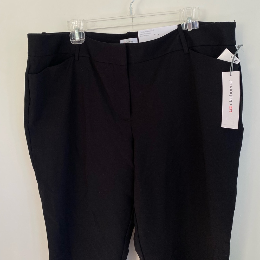 NWT Liz Claiborne Black Emma Ankle Length Mid-Rise Pants 18